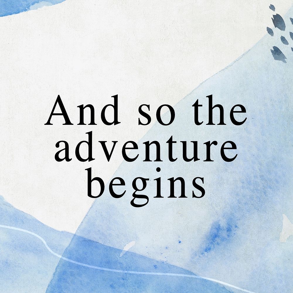 And so the adventure begins Instagram post template, editable text