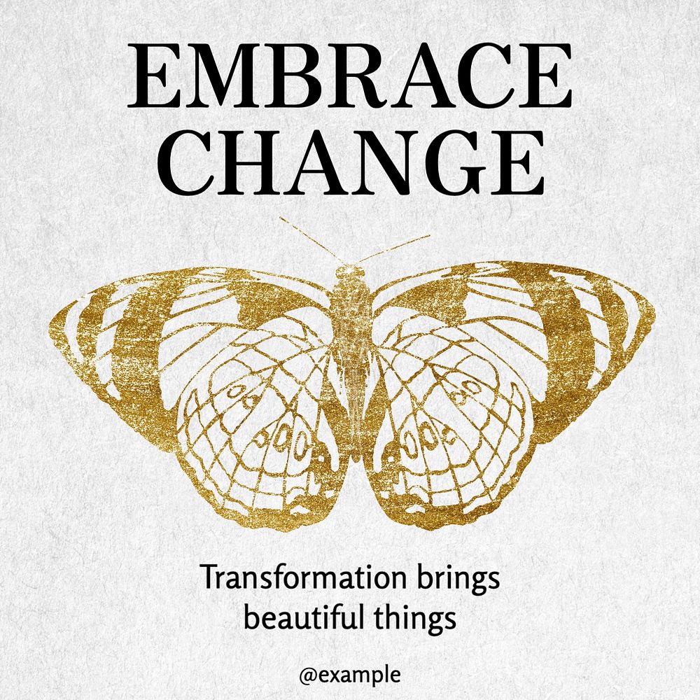 Embrace change Facebook post template, editable design