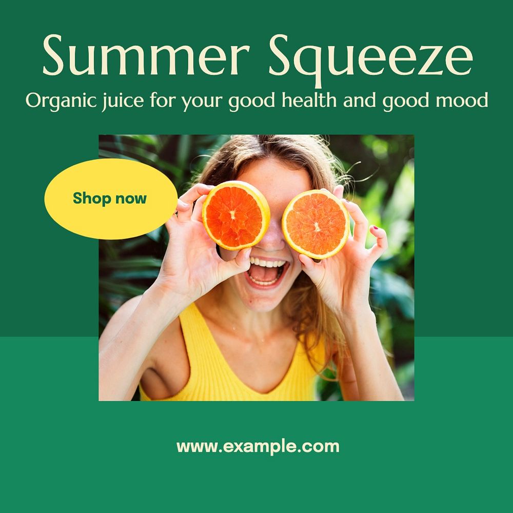 Organic juice Instagram post template