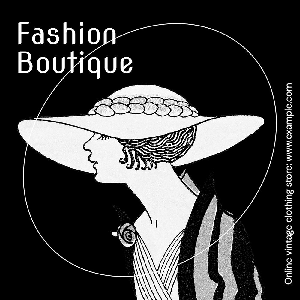 Fashion boutique Facebook post template, editable design