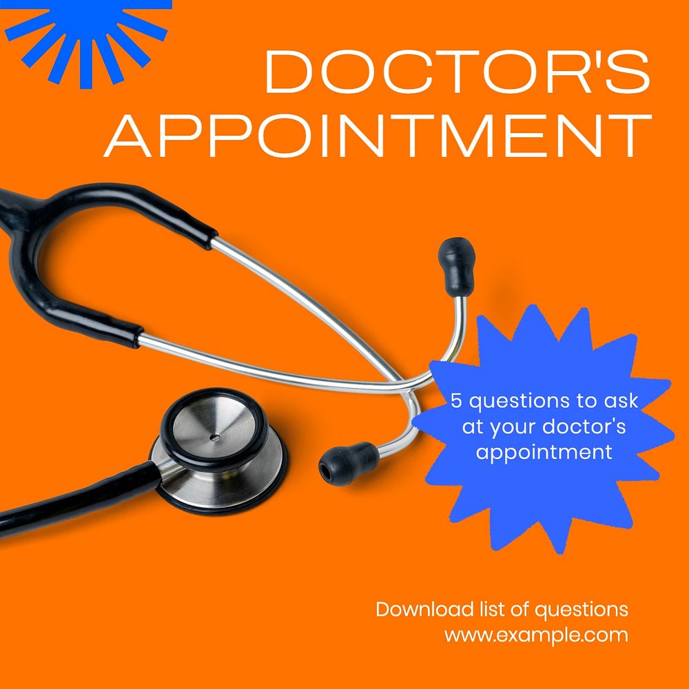 Doctor's appointment Instagram post template, editable social media design