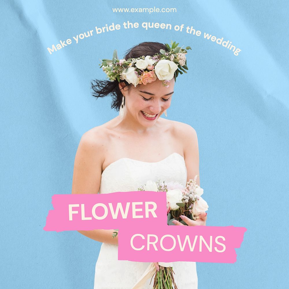 Flower crowns Instagram post template