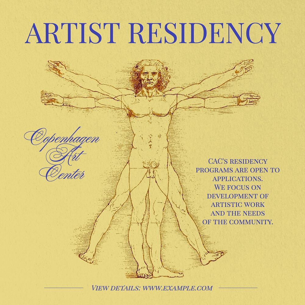 Artist residency Facebook post template, editable design