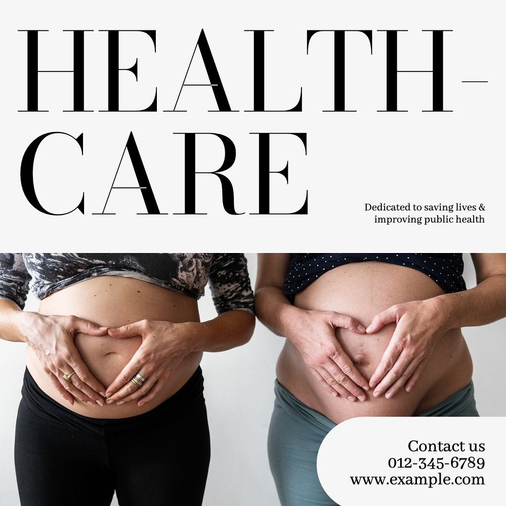 Health care clinic Instagram post template, editable text