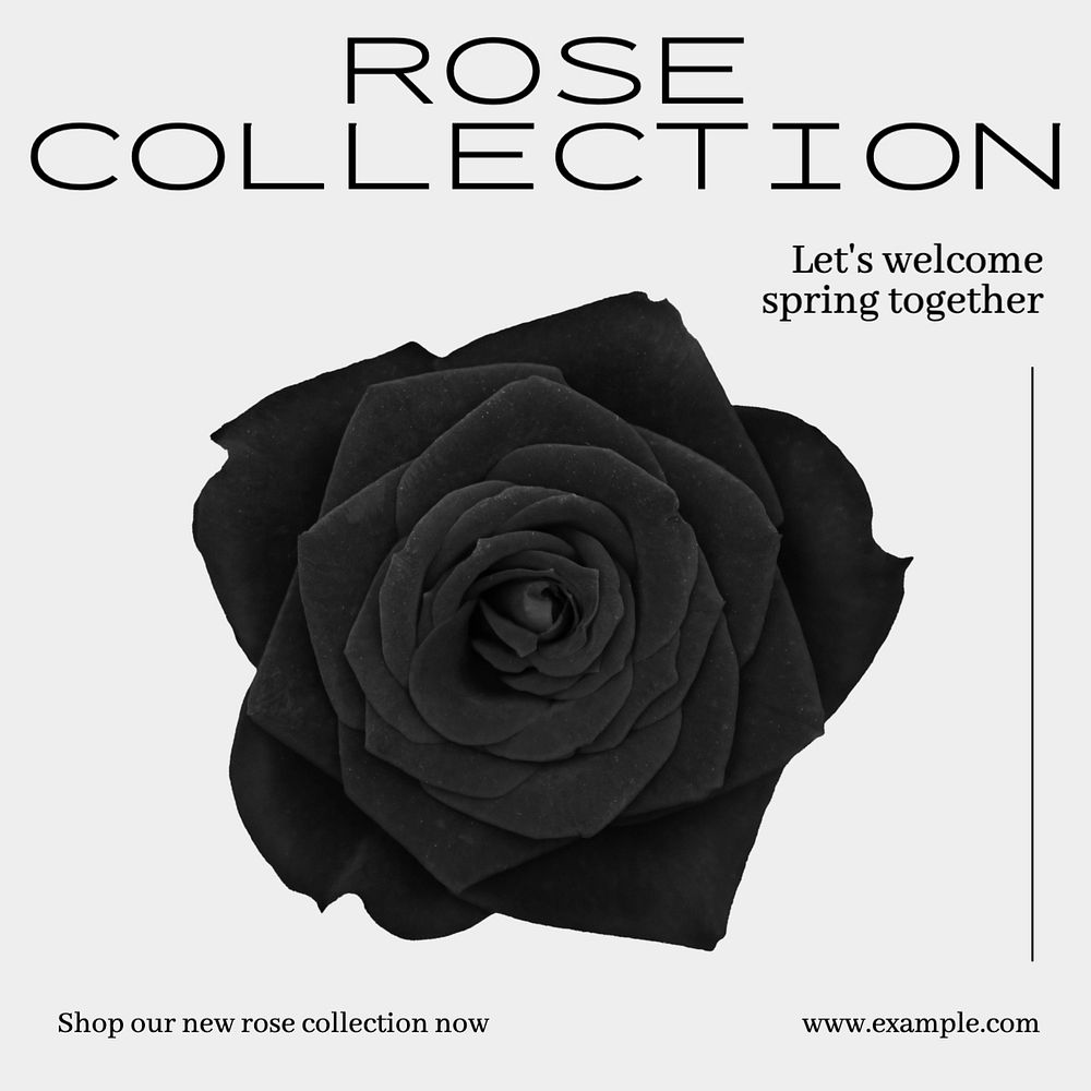 Rose collection Instagram post template, editable text