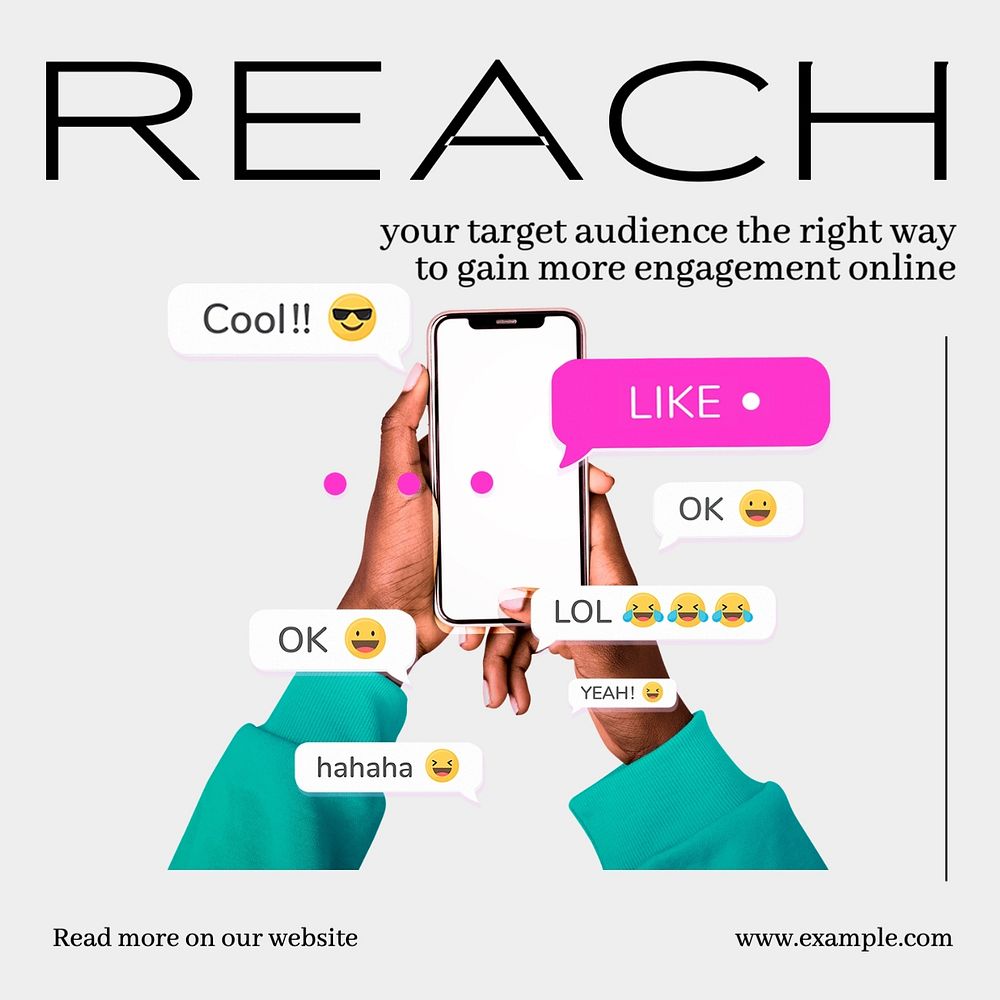 Reach Facebook post template, editable design