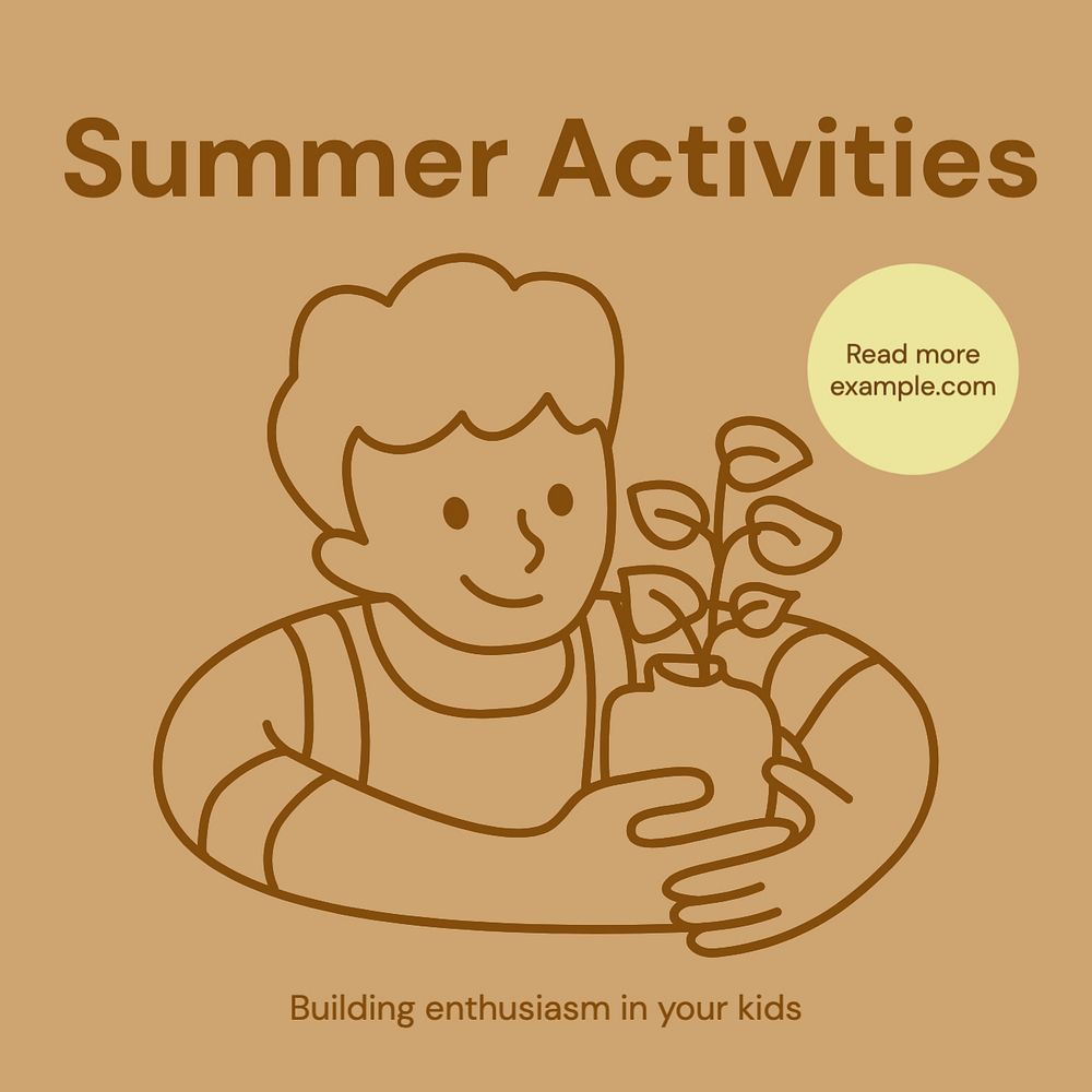 Summer activities Instagram post template, editable text