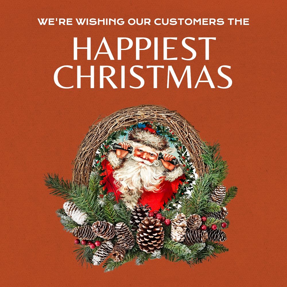 Happiest Christmas Instagram post template, editable text