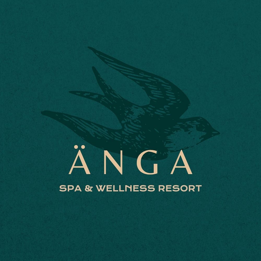 Spa & resort vintage logo template, editable design