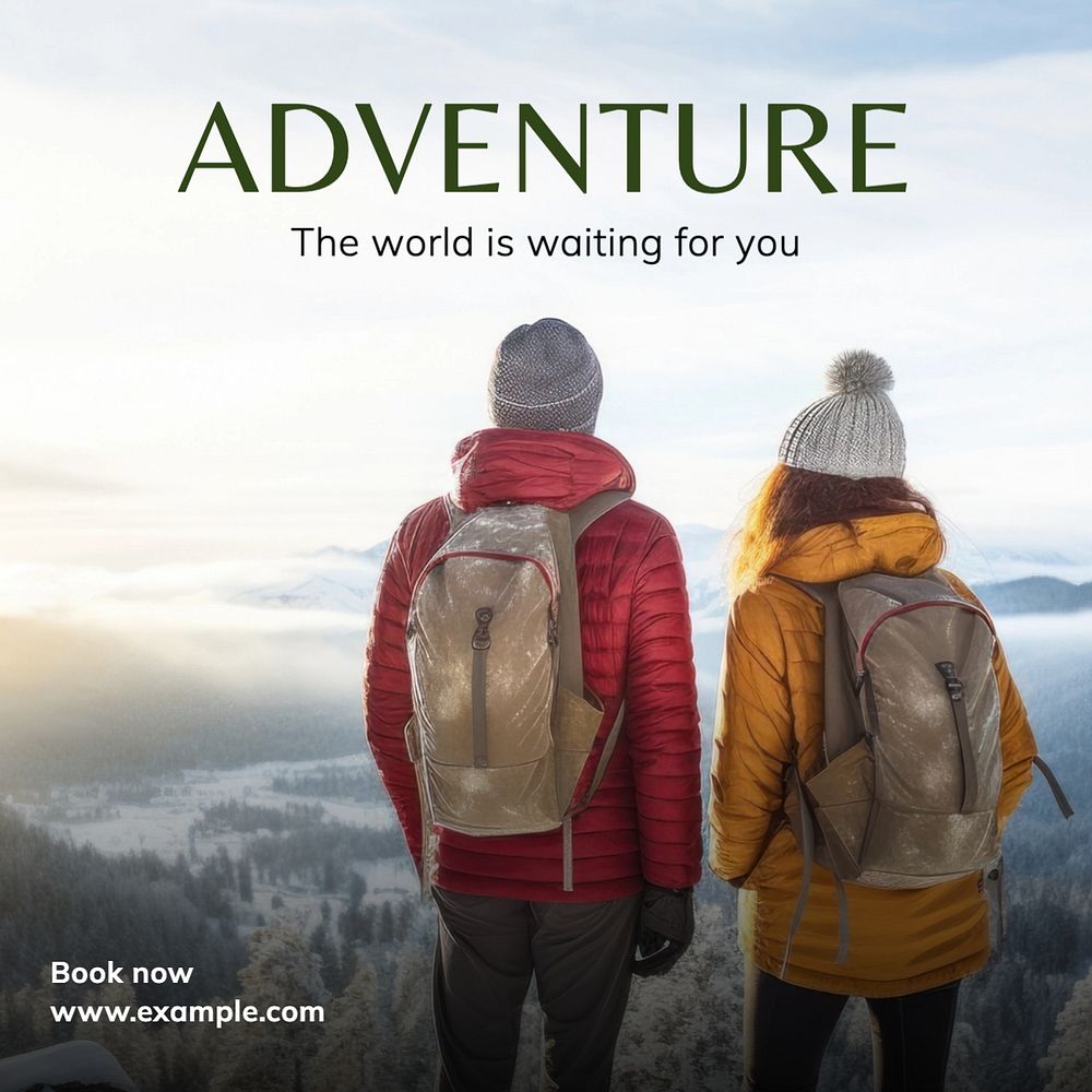 Adventure Instagram post template, editable text