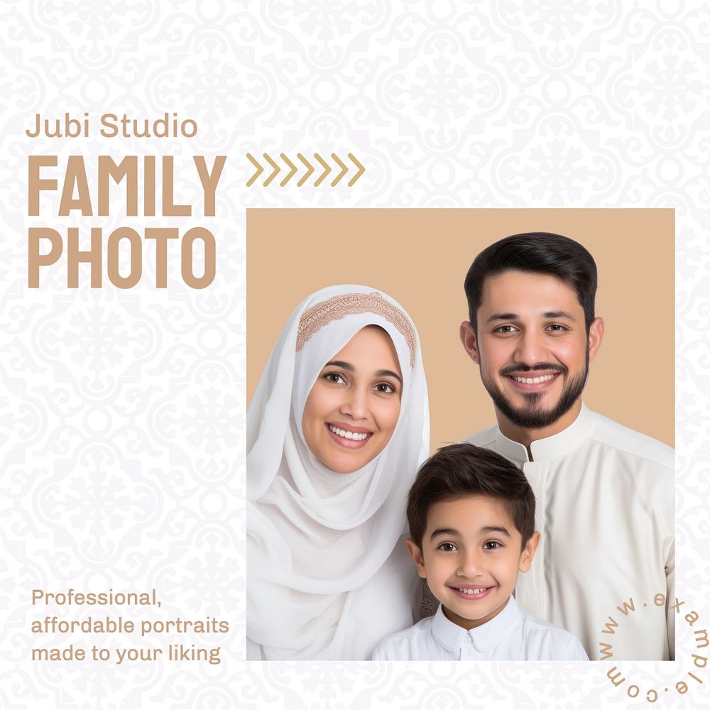 Family photo Instagram post template, editable text