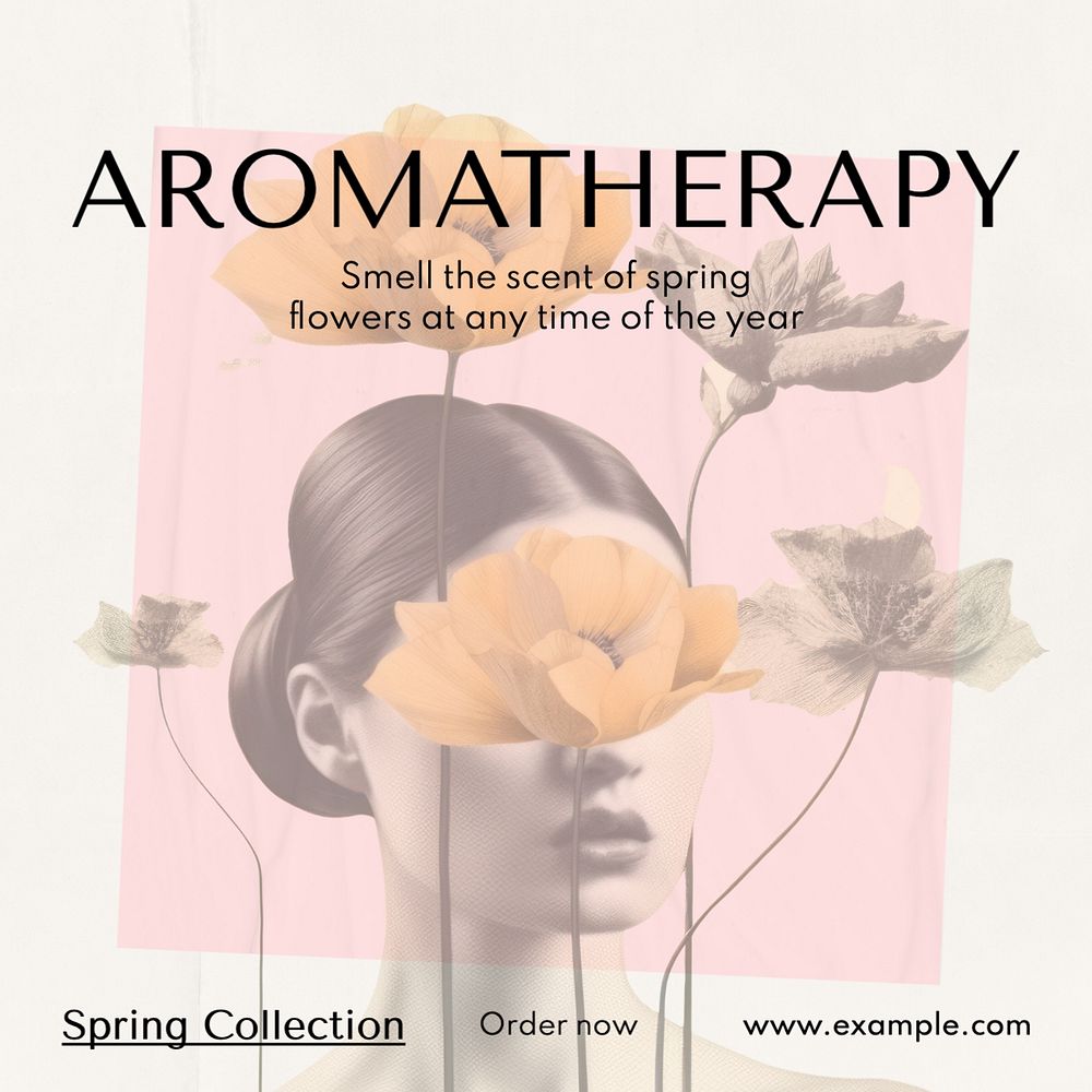 Aromatherapy shop Instagram post template, editable text