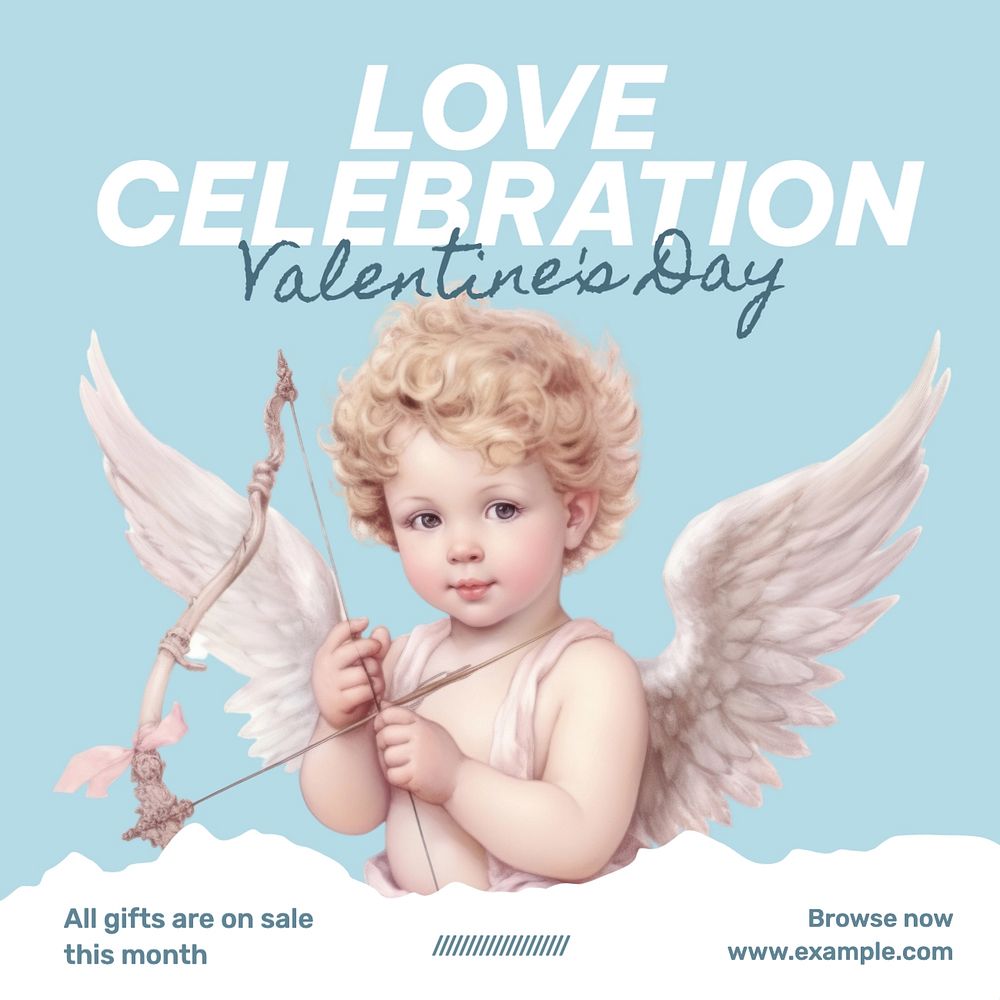 Love celebration Instagram post template, editable text