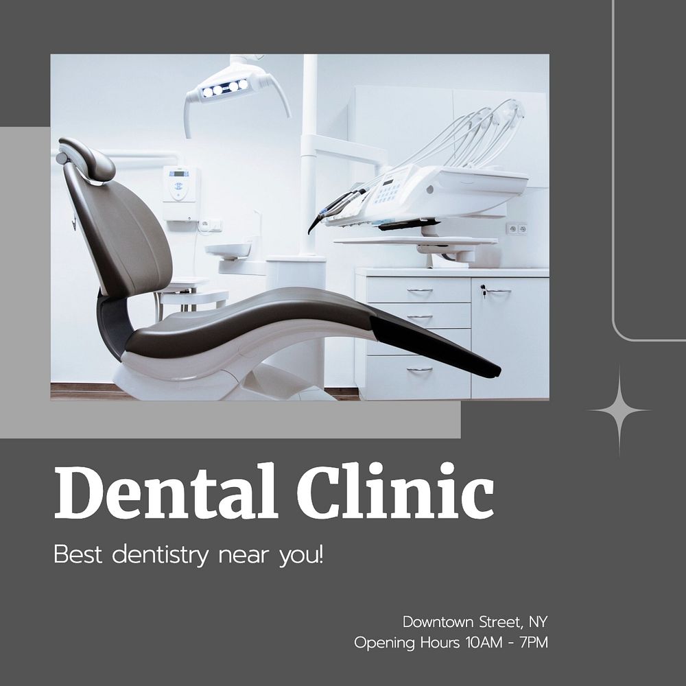 Dental clinic Instagram post template, editable text