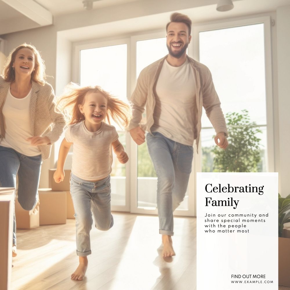 Celebrating family Instagram post template, editable text