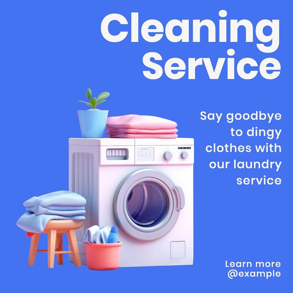 Cleaning service Instagram post template, editable design