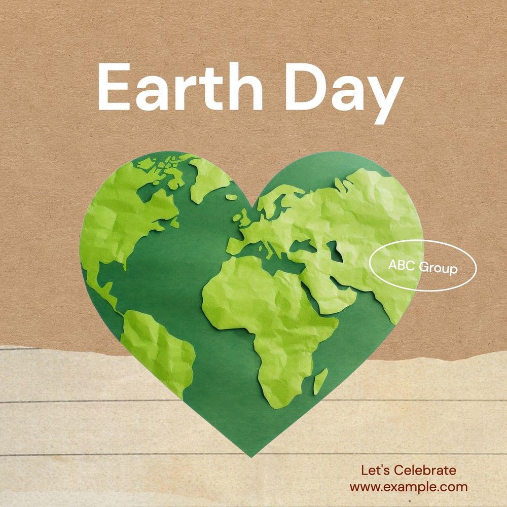 Earth day Instagram post template, editable text