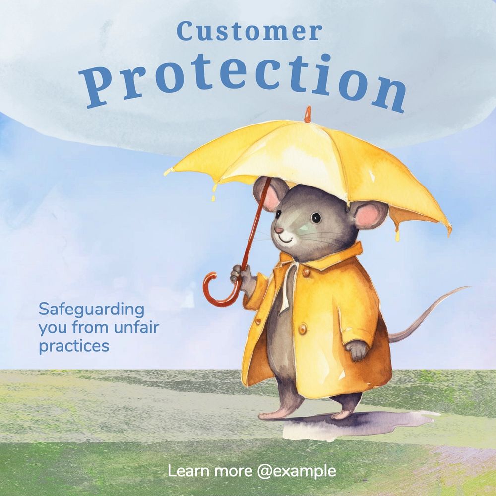 Customer protection Instagram post template, editable text