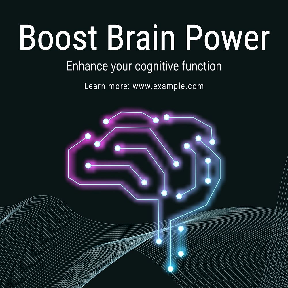 Boost brain power Instagram post template, editable text