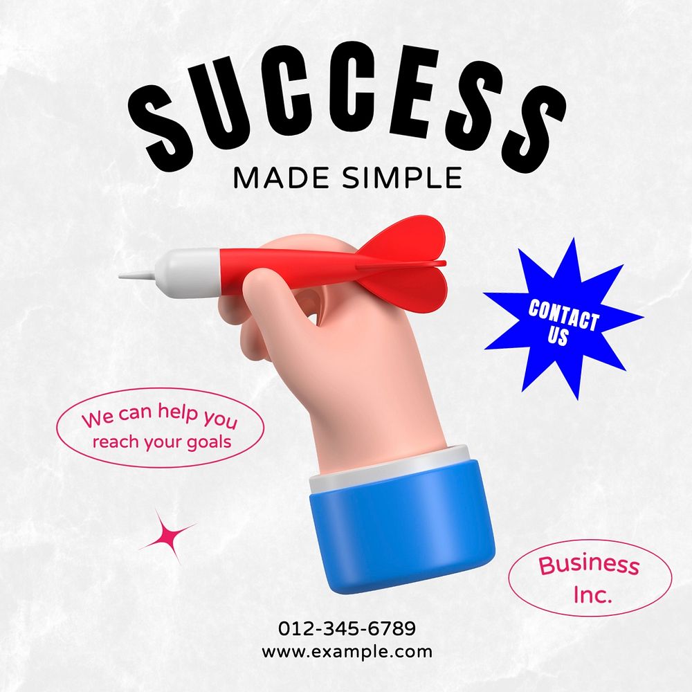 Success & consultation Instagram post template, editable text