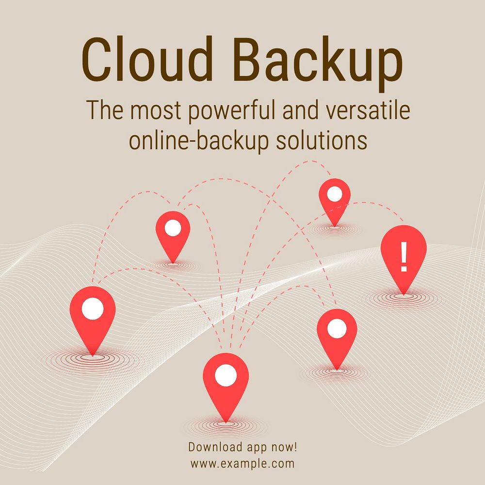 Cloud backup Instagram post template, editable text