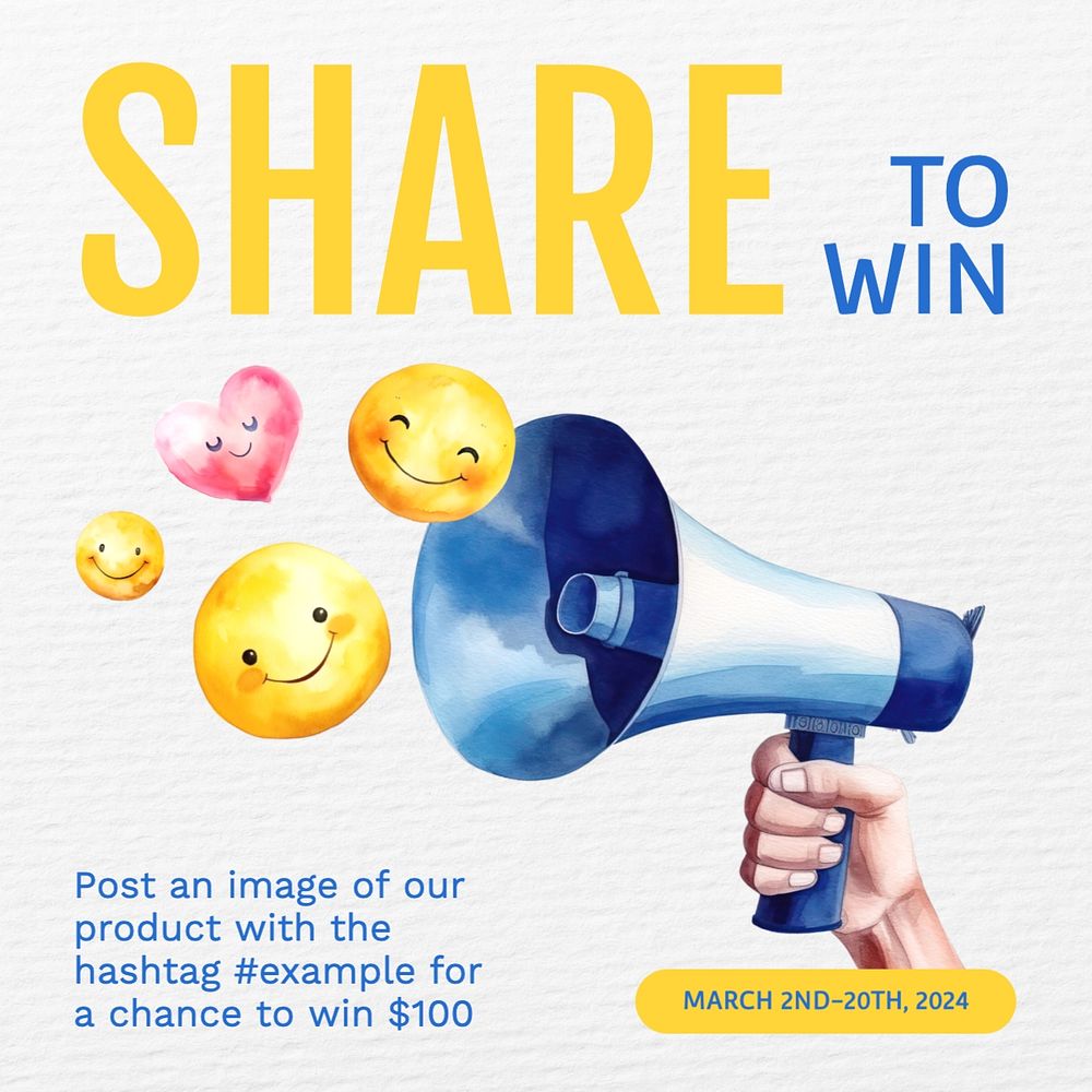 Social media campaign Instagram post template, editable text