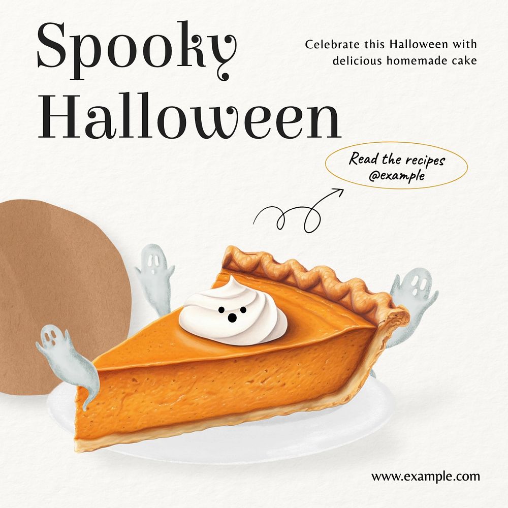 Spooky cookie recipes Facebook post template, editable design