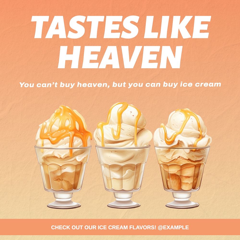 Ice-cream shop Facebook post template, editable design