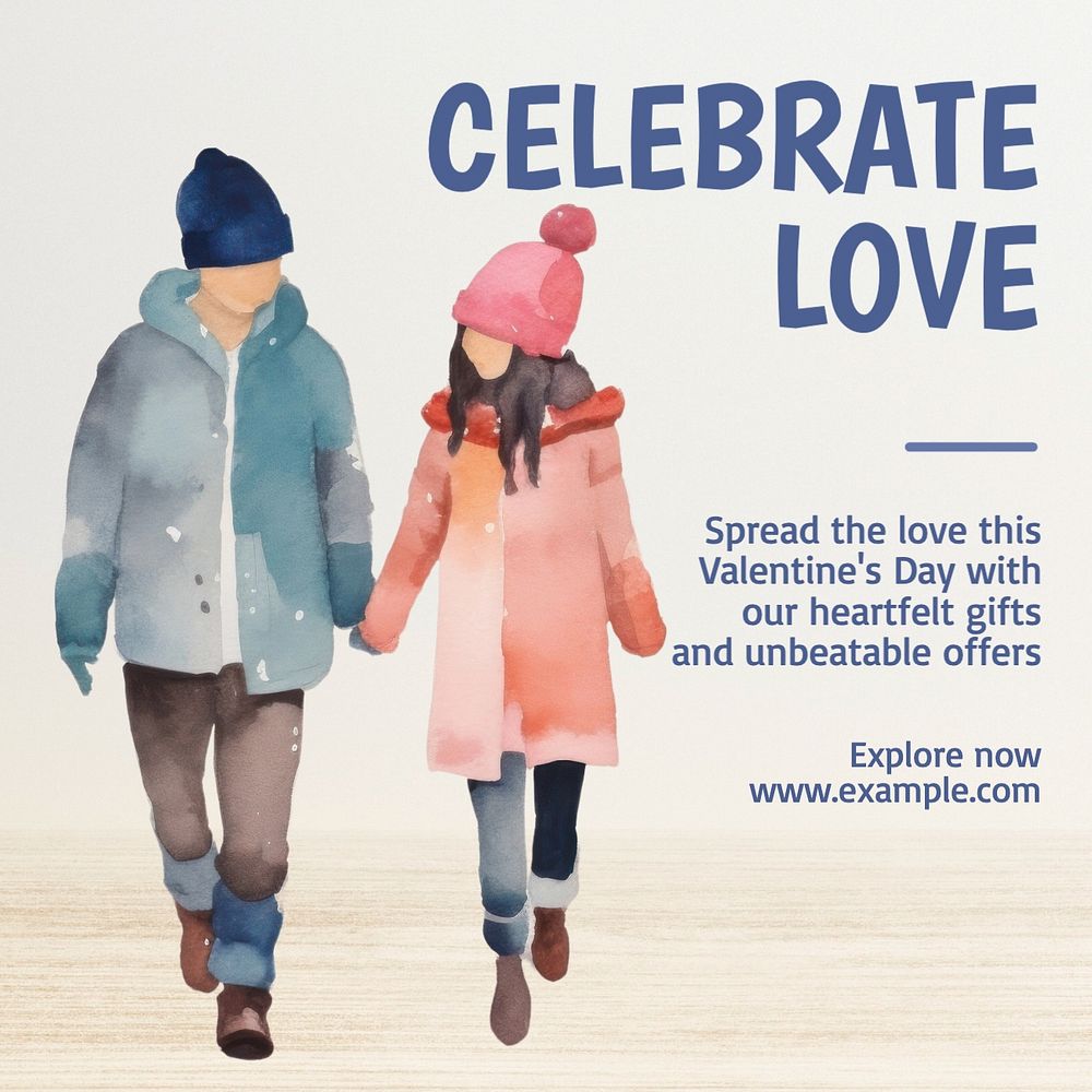 Celebrate love Instagram post template, editable text