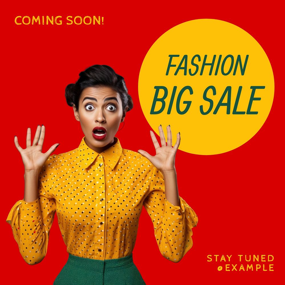 Fashion big sale Instagram post template, editable text