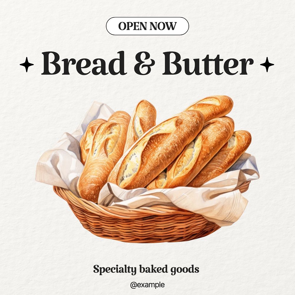 Bakery shop Facebook post template, editable design