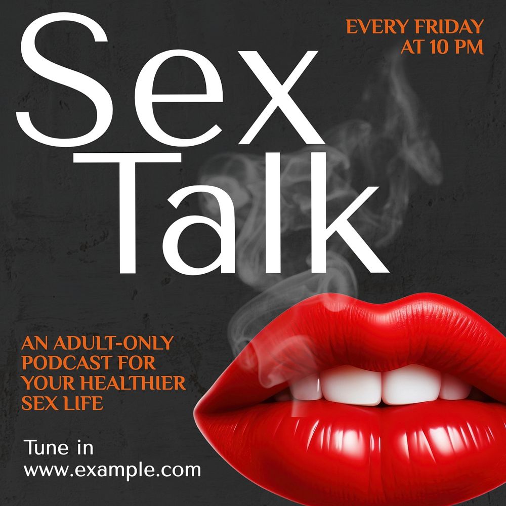 Sex talk podcast Instagram post template, editable text