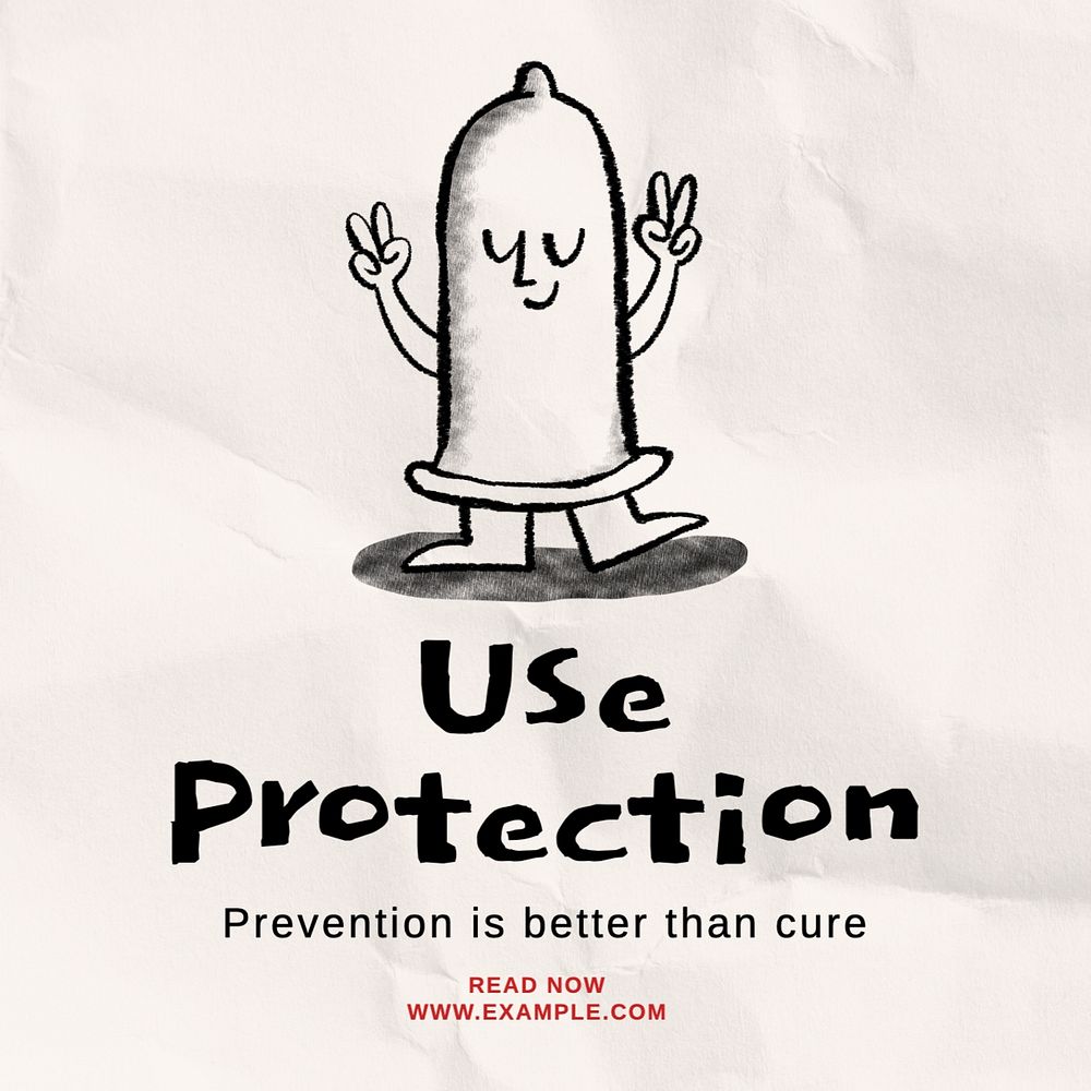 Use protection Instagram post template, editable text