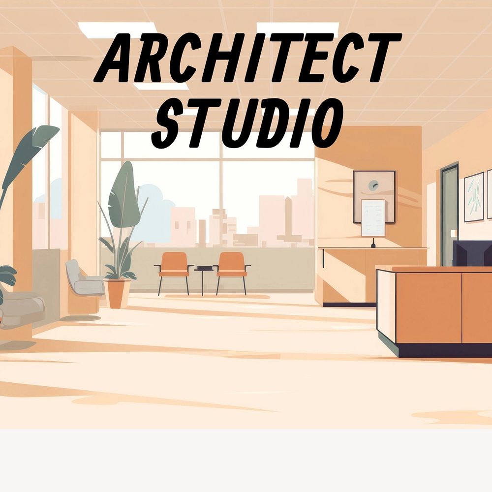 Architect studio Instagram post template, editable text