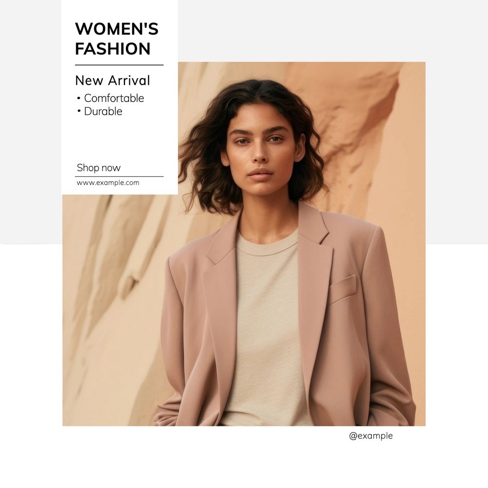 Women's fashion Instagram post template, editable text