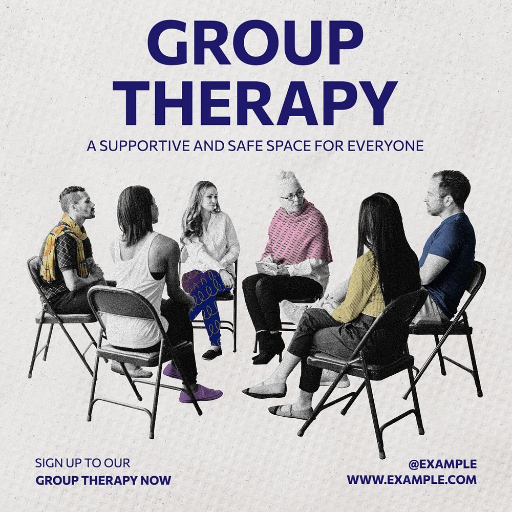 Group therapy Instagram post template, editable text