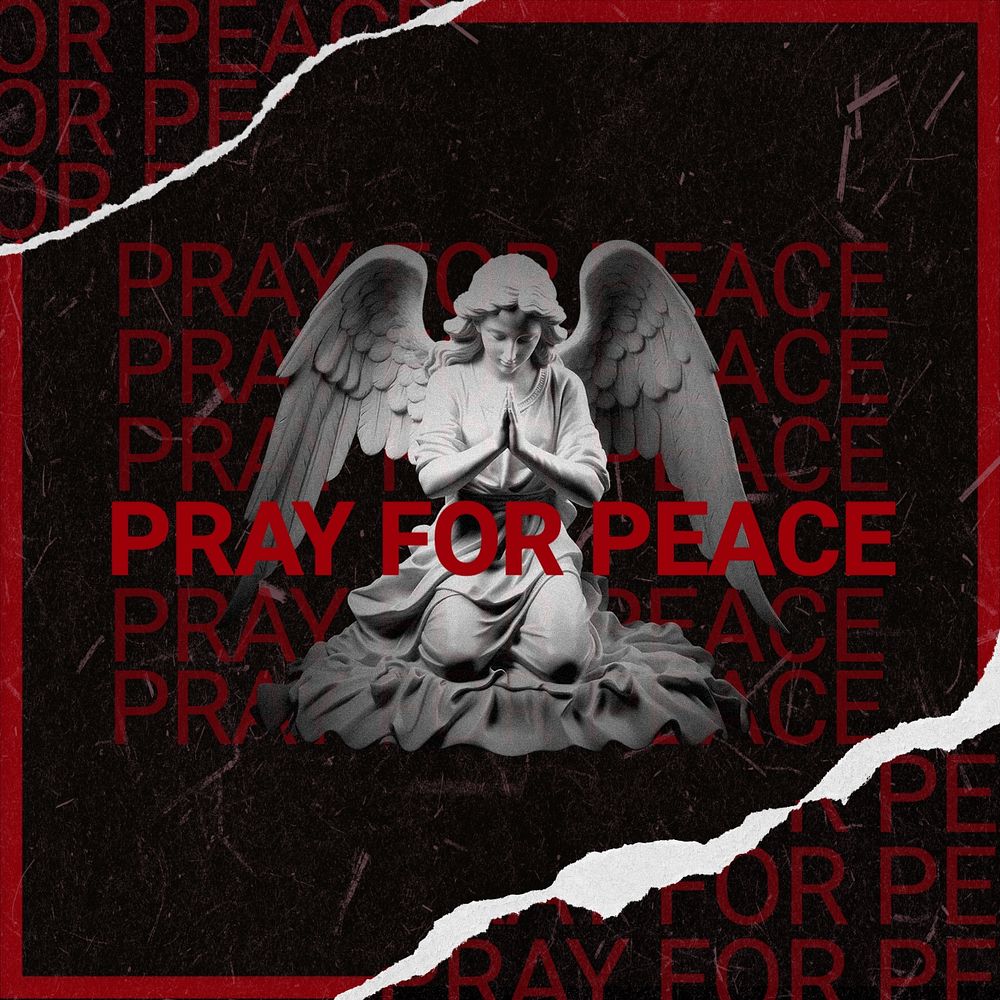 Peace praying Instagram post template, editable text