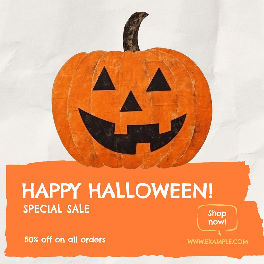 Halloween sale Instagram post template, editable text