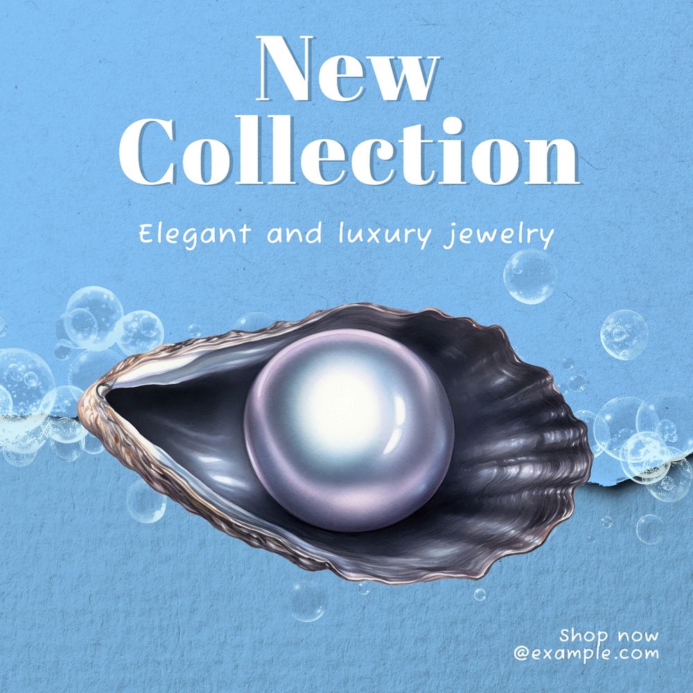 New jewelry collection Instagram post template, editable text