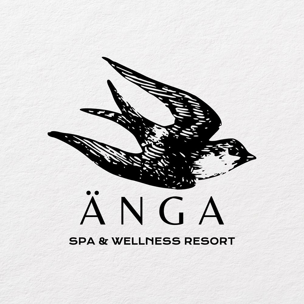 Spa & resort vintage logo template, editable design