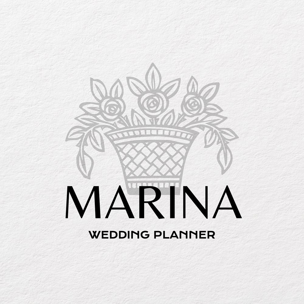 Wedding planner vintage logo template, customizable design