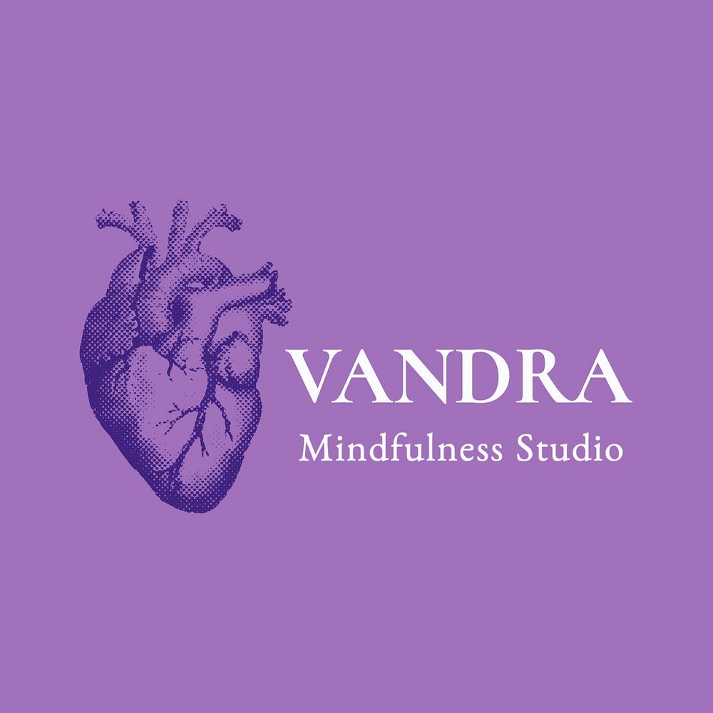 Mindfulness studio logo, purple template, editable design