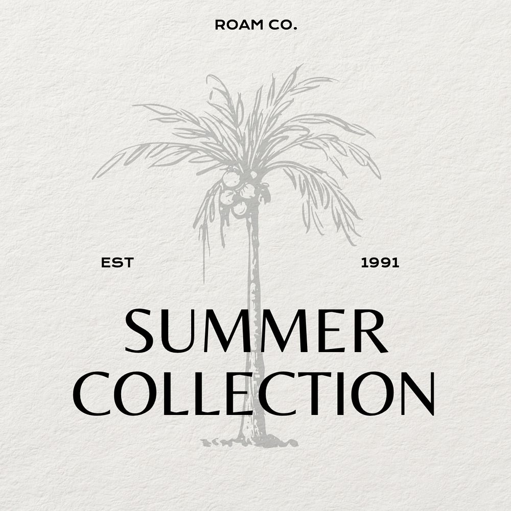 Summer collection simple logo template, editable design