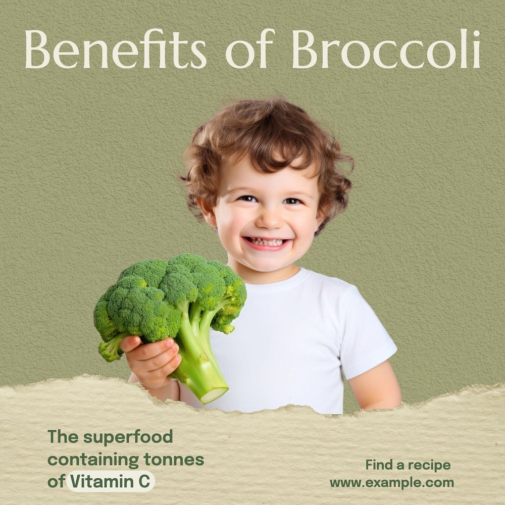 Broccoli Instagram post template, editable text