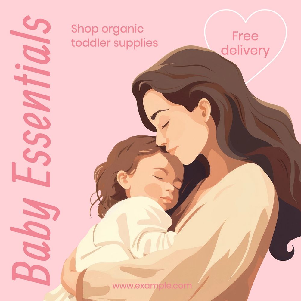 Baby essentials post template, editable social media design