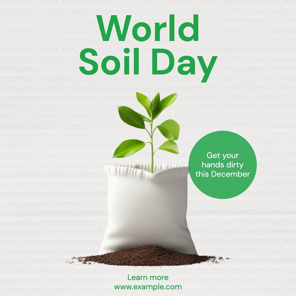 World soil day Instagram post template, editable text