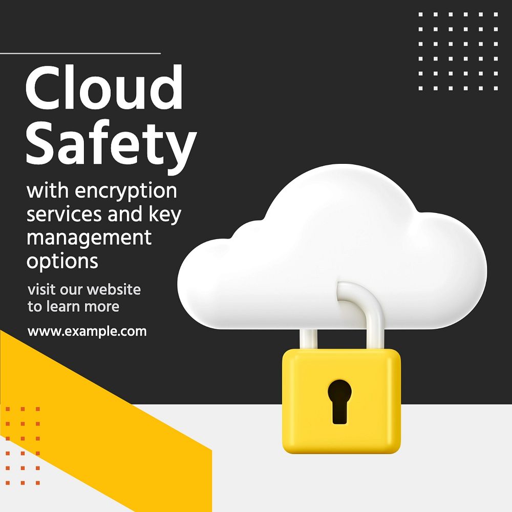 Cloud safety Instagram post template, editable text