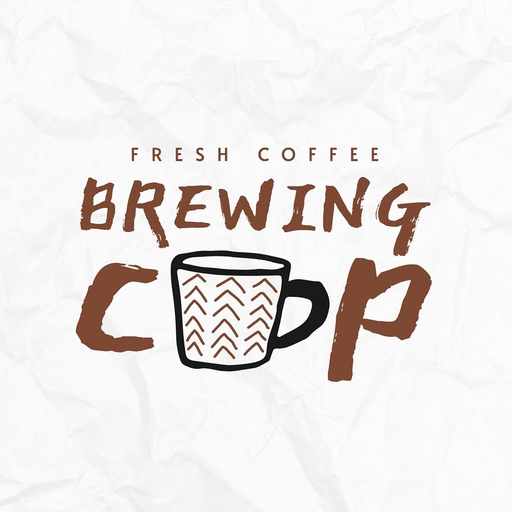 Coffee shop logo template, editable design