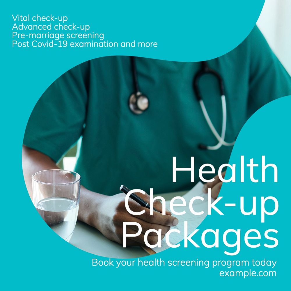 Health check-up packages Instagram post template, editable text