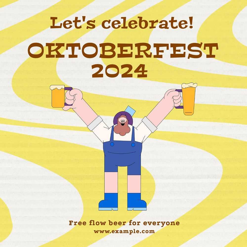 Oktoberfest celebration Instagram post template, editable text